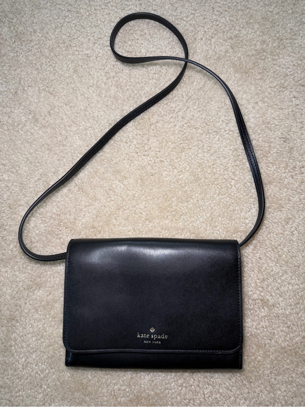 Kate Spade New York Kerri Wallet Crossbody Convertible Purse Black Leather Bag